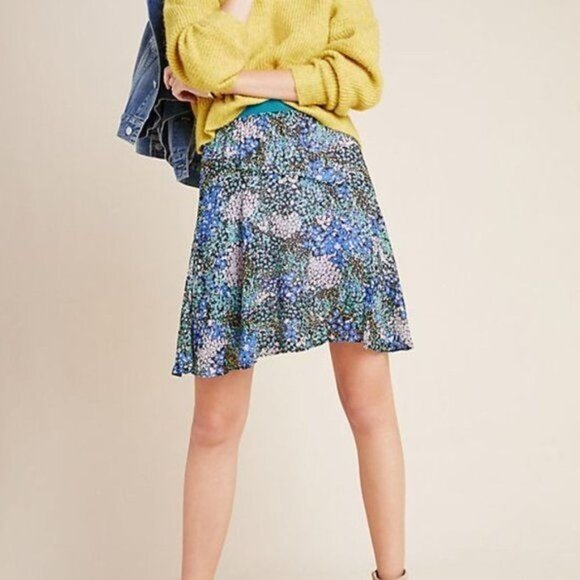 Anthropologie Maeve Multi-Color Floral Print Mini Skirt Women's Size Small S - Picture 1 of 6